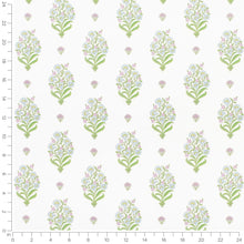 Load image into Gallery viewer, Cotton White Purple Green Blue Floral Upholstery Drapery Fabric