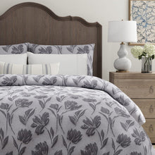 Load image into Gallery viewer, Denim Blue Tone Tone Floral Upholstery Fabric