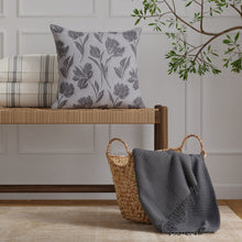 Load image into Gallery viewer, Denim Blue Tone Tone Floral Upholstery Fabric