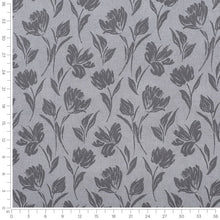 Load image into Gallery viewer, Denim Blue Tone Tone Floral Upholstery Fabric