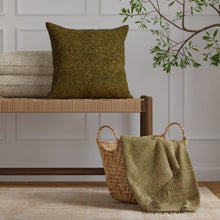 Load image into Gallery viewer, Olive Green Textural Chenille Upholstery Fabric / Chive