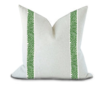 Load image into Gallery viewer, Custom Made Pillow Cover with Thibaut Cobble Hill Tape in Kelly / Self-Piping