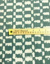 Load image into Gallery viewer, Designer Stain Resistant Green Cream Geometric Abstract Linen Upholstery Fabric STA 5084