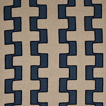 Load image into Gallery viewer, Pair of Custom Made Schumacher Dixon Embroidered Print Linen Pillow Covers - Both Sides