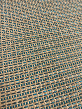 Load image into Gallery viewer, 1.7 Yard Designer Water &amp; Stain Resistant Teal Turquoise Blue Taupe MCM Mid Century Modern Tweed Upholstery Fabric WHS 4633