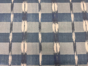 1.5 Yard Carolina Irving for Thevenon 1908 French Ikat Outdoor Indigo Upholstery Fabric
