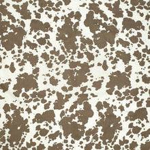 Load image into Gallery viewer, Heavy Duty Off White Brown Cowhide Brindle Microfiber Animal Pattern Upholstery Fabric