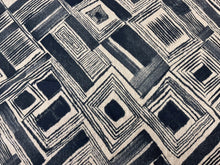 Load image into Gallery viewer, GP &amp; J Baker Threads Ravine Indigo Abstract Ethnic Geometric Linen Upholstery Drapery Fabric