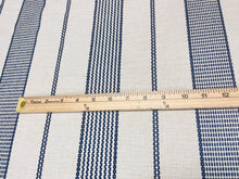 Load image into Gallery viewer, 1.5 Yard Remnant Schumacher Serra Mesa Navy Indoor/Outdoor Stripe