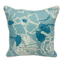 Load image into Gallery viewer, 18” X 18” Lilly Pulitzer Dahlia Sky Blue Floral Linen Cotton Pillow Cover