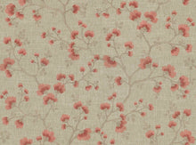 Load image into Gallery viewer, Cotton Blend Floral Embroidered Beige Coral Drapery Fabric