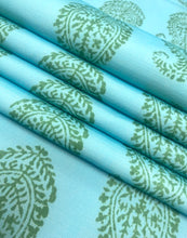 Load image into Gallery viewer, 1.6 Yard Peter Dunham Kashmir Paisley Blue Green Outdoor Upholstery Drapery Fabric WHS 5093