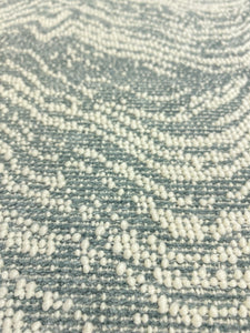 Cowtan & Tout Idaho Ocean Wool Blend Blue Cream Abstract Boucle Upholstery Fabric STA 5013