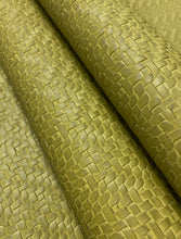 Load image into Gallery viewer, Designer Commercial Heavy Duty Basketweave Olive Green Faux Leather Upholstery Vinyl STA 5141