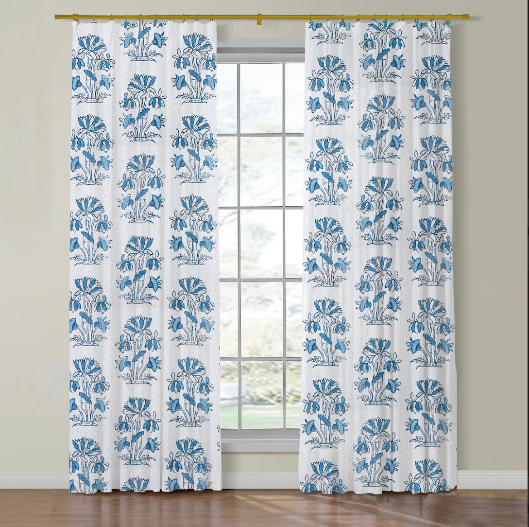 lily flower fabric Thibaut Lily Flower Side Drapery | Fabric Bistro | Columbia