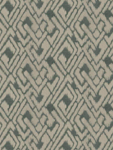 Beige Seafoam Geometric Abstract Ikat Chenille Upholstery Fabric FB