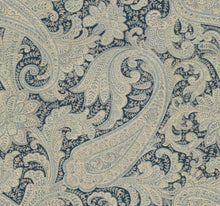 Load image into Gallery viewer, Cotton Navy Blue Cream Green Wine Paisley Upholstery Drapery Fabric FB