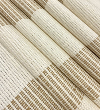 Load image into Gallery viewer, Designer Water &amp; Stain Resistant Cream Taupe Stripe Home Decor Fabric WHS 5071