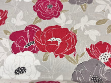 Load image into Gallery viewer, Romo Paeonia in Cerise Floral Cotton Red Pink Grey Floral Upholstery Drapery Fabric