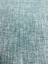 Load image into Gallery viewer, Designer Navy Blue Aqua White MCM Mid Century Modern Tweed Upholstery Fabric STA 5176