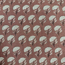 Load image into Gallery viewer, Linen Blend Mauve  Brown Green Floral Upholstery Drapery Fabric MGF