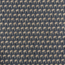 Load image into Gallery viewer, Linen Blend Navy Denim Blue Brown Floral Upholstery Drapery Fabric MGF