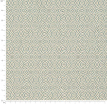 Load image into Gallery viewer, Crypton Seafoam Aqua Cream Diamond Geometric Stain Resistant Upholstery Fabric