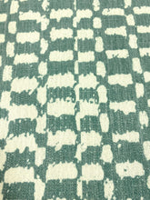 Load image into Gallery viewer, Designer Stain Resistant Green Cream Geometric Abstract Linen Upholstery Fabric STA 5084