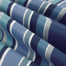 Load image into Gallery viewer, Bella Dura Indoor Outdoor Boardwalk Stripe Orange Navy French Blue Grey White Upholstery Drapery Fabric FB