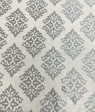 Load image into Gallery viewer, Silver Grey Damask Medallion Drapery Fabric WHS 5189
