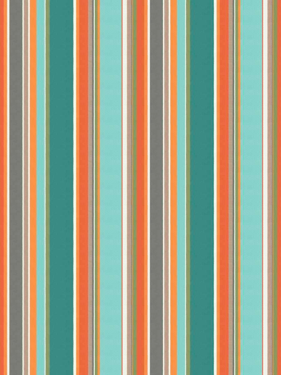 Bella Dura Indoor Outdoor Boardwalk Stripe Orange Aqua Blue Green Grey Teal Upholstery Drapery Fabric FB
