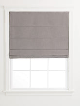 Load image into Gallery viewer, Three Custom Made Knife Pleat Roman Shades in Schumacher Wellington Stripe / Black