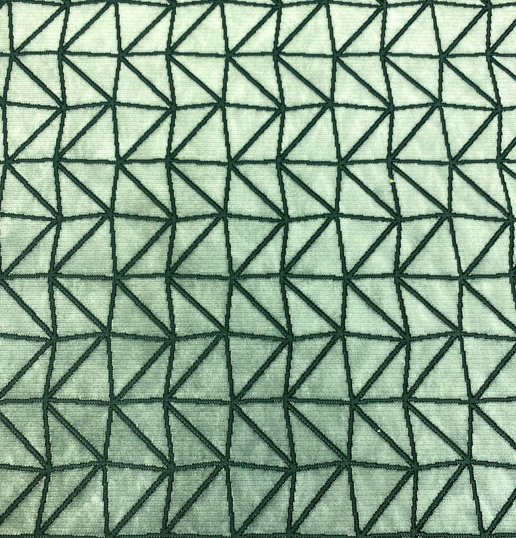 Geometric Cut Velvet Upholstery Fabric, Fabric Bistro