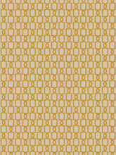 Load image into Gallery viewer, Cotton Blend Mustard Gold Trellis Geometric Upholstery Drapery Fabric FB