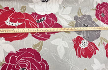 Load image into Gallery viewer, Romo Paeonia in Cerise Floral Cotton Red Pink Grey Floral Upholstery Drapery Fabric
