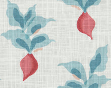 Load image into Gallery viewer, Cotton Cream Blue Red Pink Radish Floral Drapery Fabric FB
