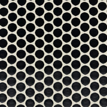 Load image into Gallery viewer, Cream Black Circle Dot Geometric Velvet Upholstery Fabric MGF