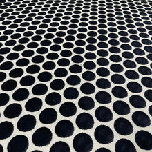 Load image into Gallery viewer, Cream Black Circle Dot Geometric Velvet Upholstery Fabric MGF