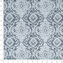Load image into Gallery viewer, French Chambray Blue Ikat Chenille Upholstery Fabric / Surf