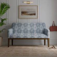Load image into Gallery viewer, French Chambray Blue Ikat Chenille Upholstery Fabric / Surf