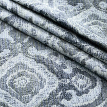 Load image into Gallery viewer, French Chambray Blue Ikat Chenille Upholstery Fabric / Surf