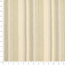 Load image into Gallery viewer, Beige Aqua Blue Green Stripe Upholstery Drtapery Fabric / Lichen