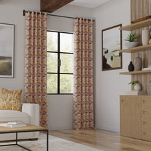 Load image into Gallery viewer, Mauve Cream Beige Eggplant Purple Terracota Orange Embroidered Abstract Drapery Fabric