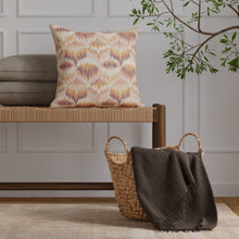 Load image into Gallery viewer, Mauve Cream Beige Eggplant Purple Terracota Orange Embroidered Abstract Drapery Fabric