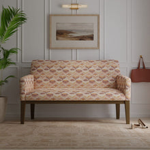 Load image into Gallery viewer, Mauve Cream Beige Eggplant Purple Terracota Orange Embroidered Abstract Drapery Fabric