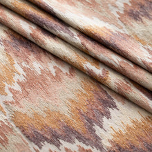 Load image into Gallery viewer, Mauve Cream Beige Eggplant Purple Terracota Orange Embroidered Abstract Drapery Fabric