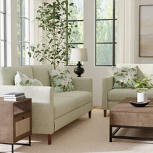 Load image into Gallery viewer, Seafoam Green Beige Abstract Geometric Chenille Upholstery Fabric / Seafoam