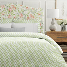 Load image into Gallery viewer, Cotton Green Blue White Ikat Geometric Upholstery Drapery Fabric