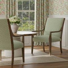 Load image into Gallery viewer, Cotton Green Blue White Ikat Geometric Upholstery Drapery Fabric