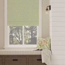 Load image into Gallery viewer, Cotton Green Blue White Ikat Geometric Upholstery Drapery Fabric